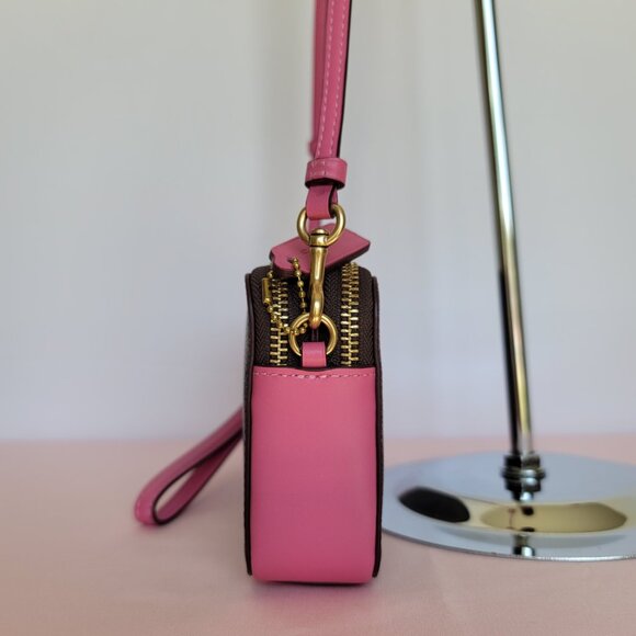 COACH Kira Horse And Carriage Canvas & Leather Crossbody-Truffle Petunia color ⭐ - Picture 6 of 16